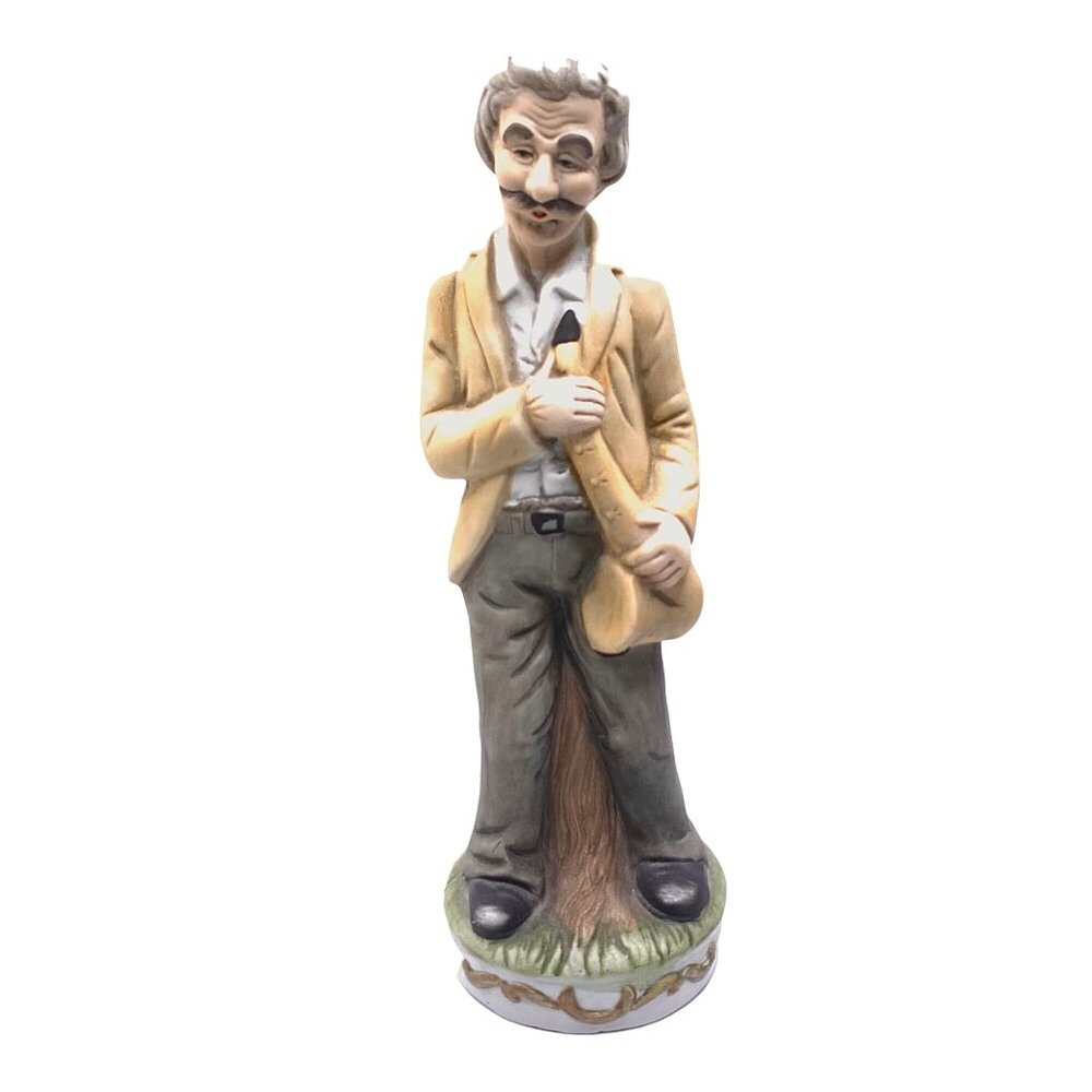 Vintage Flambro Folk Country Musician Figurine Bisque Porcelain Banjo Saxophone - Picture 6 of 12